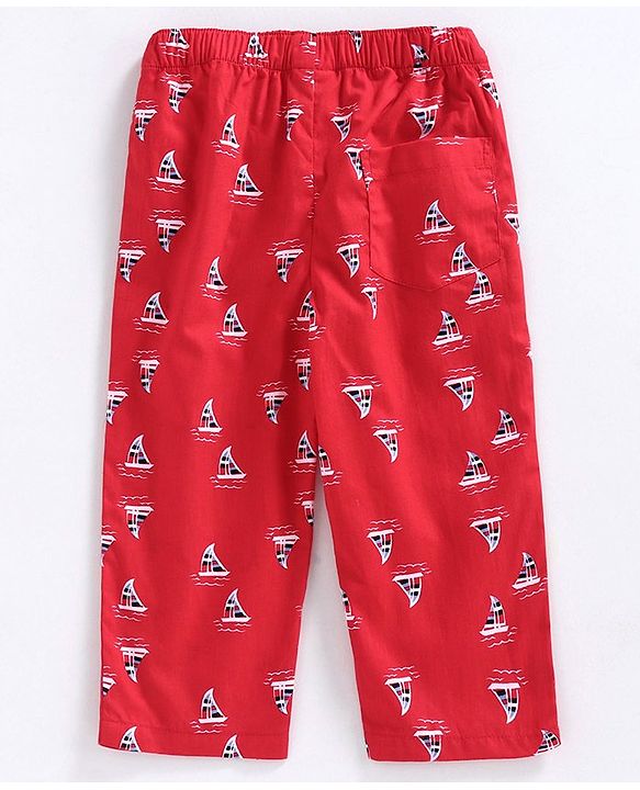 Babyhug Full Length Printed Pajama - Red