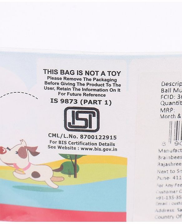 Babyhug Number Soft Ball Multicolor -Height 11 cm