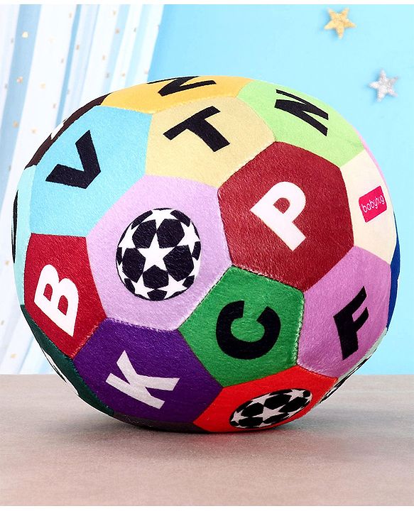 Babyhug Alphabet Soft Ball Multicolor - Height 18 cm (Color May Vary)