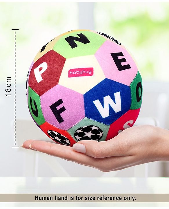 Babyhug Alphabet Soft Ball Multicolor - Height 18 cm (Color May Vary)