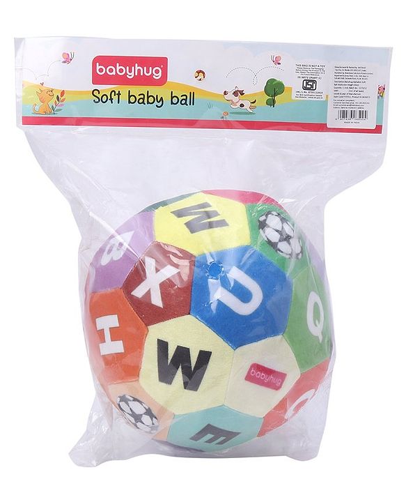 Babyhug Alphabet Soft Ball Multicolor - Height 18 cm (Color May Vary)