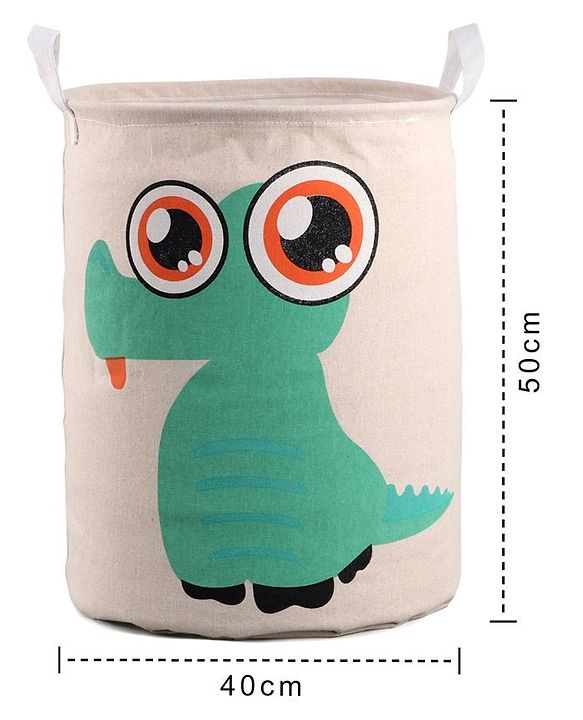 Babyhug Cotton Foldable Laundry bag Crocodile Print - Green