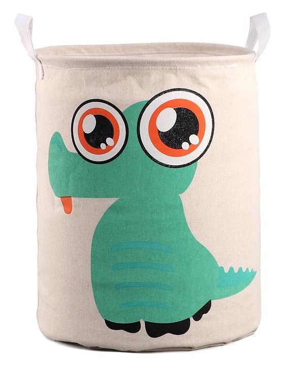 Babyhug Cotton Foldable Laundry bag Crocodile Print - Green
