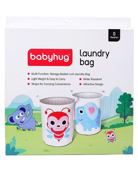 Babyhug Cotton Foldable Laundry bag Crocodile Print - Green