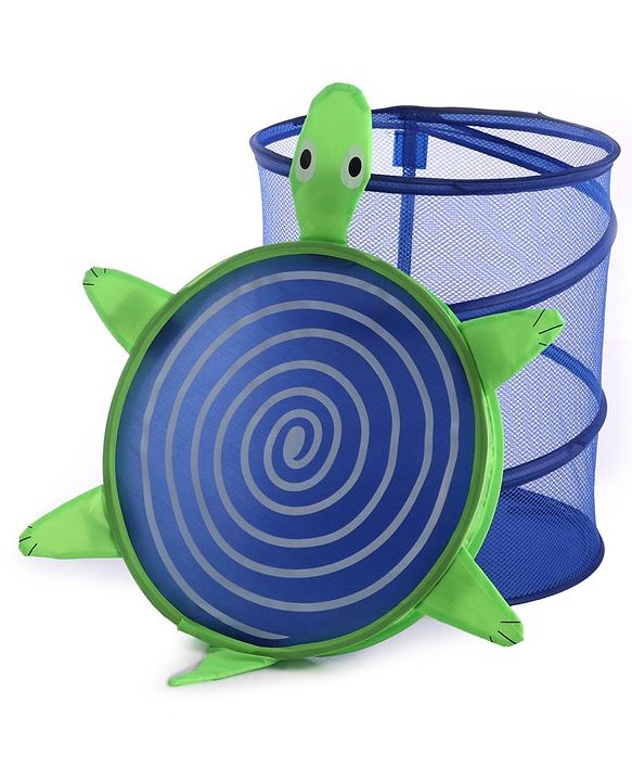 Babyhug Collapsible Laundry Bag With Lid Turtle Shaped - Blue