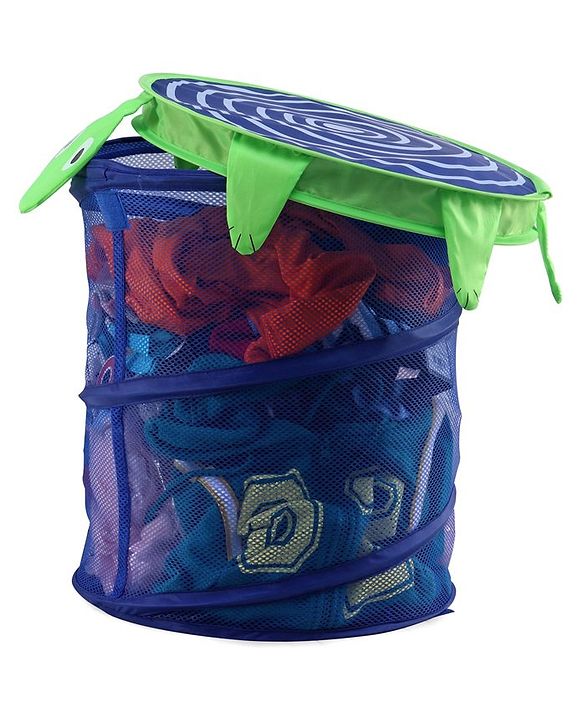 Babyhug Collapsible Laundry Bag With Lid Turtle Shaped - Blue