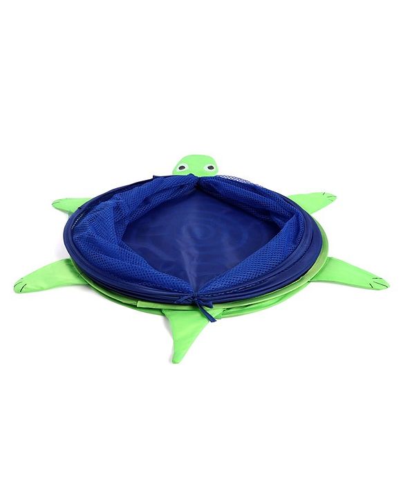 Babyhug Collapsible Laundry Bag With Lid Turtle Shaped - Blue