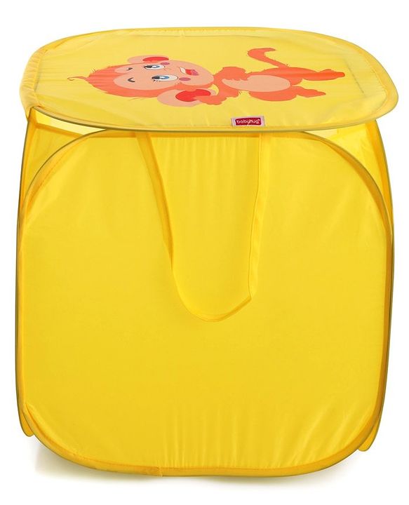 Babyhug Laundry Basket Monkey Print - Yellow