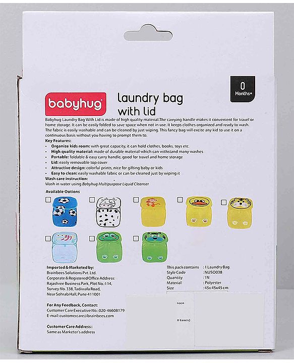 Babyhug Laundry Basket Monkey Print - Yellow
