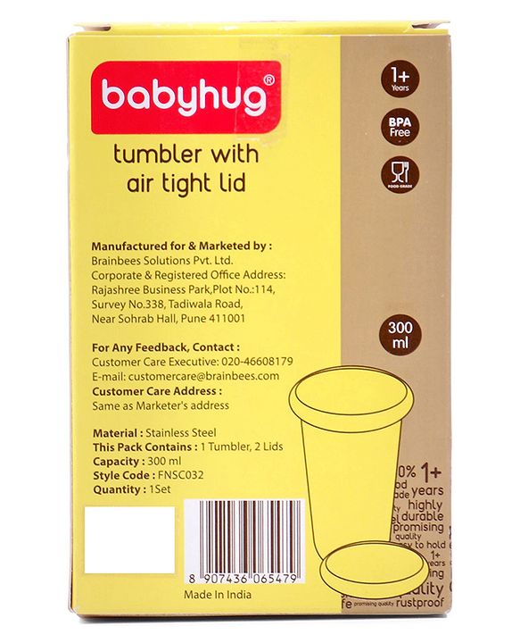 Babyhug Stainless Steel Tumbler Purple - 300 ml