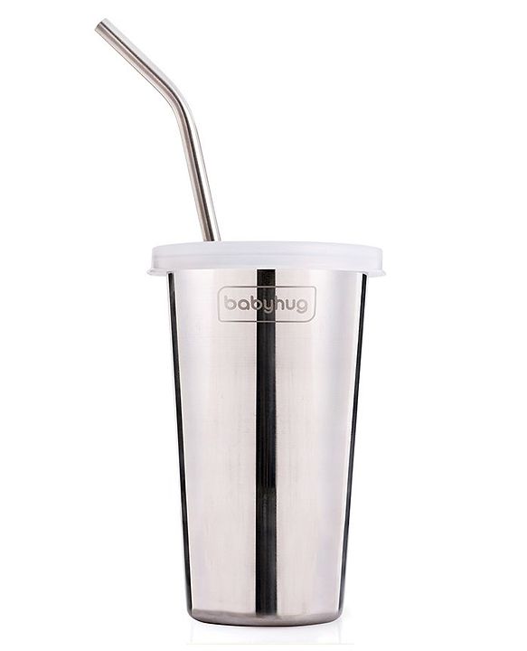 Babyhug Stainless Steel Tumbler With Airtight Lids & Straw - 300 ml