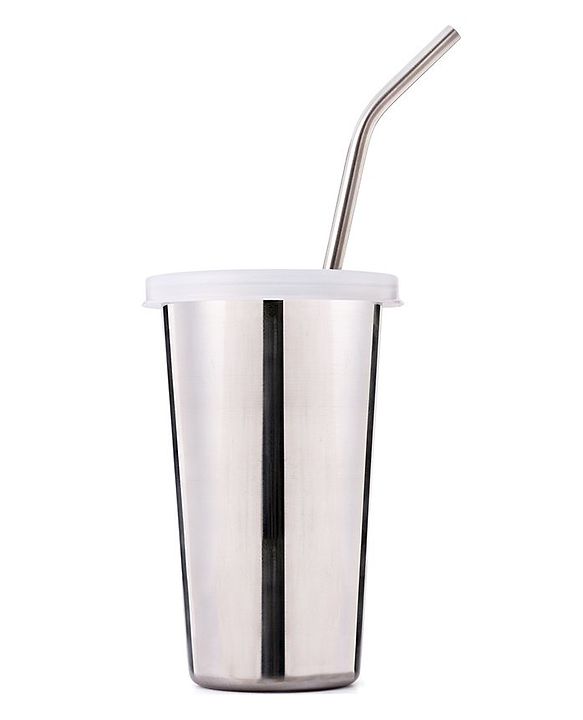 Babyhug Stainless Steel Tumbler With Airtight Lids & Straw - 300 ml