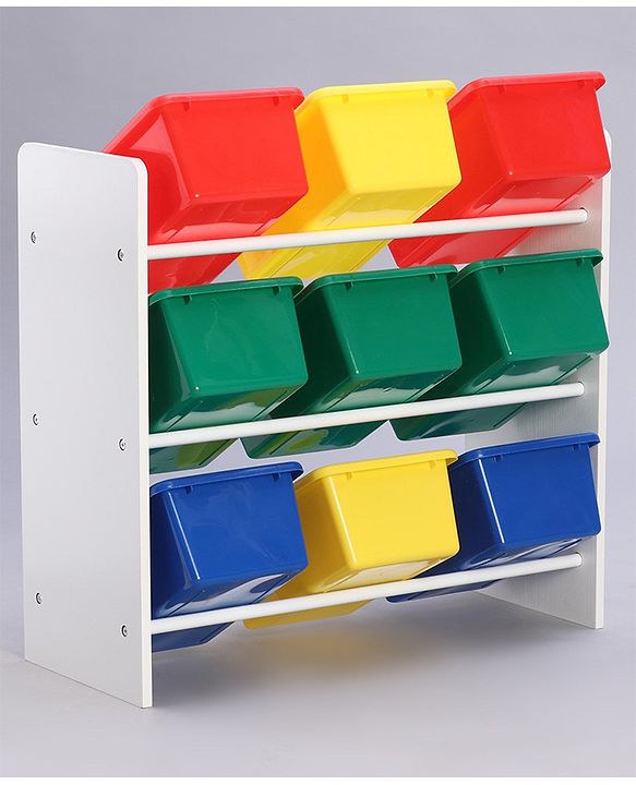 Babyhug 3-Tier Toy Organizer With 9 Trays - Multicolor