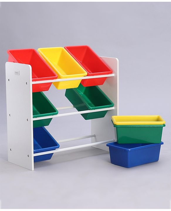 Babyhug 3-Tier Toy Organizer With 9 Trays - Multicolor