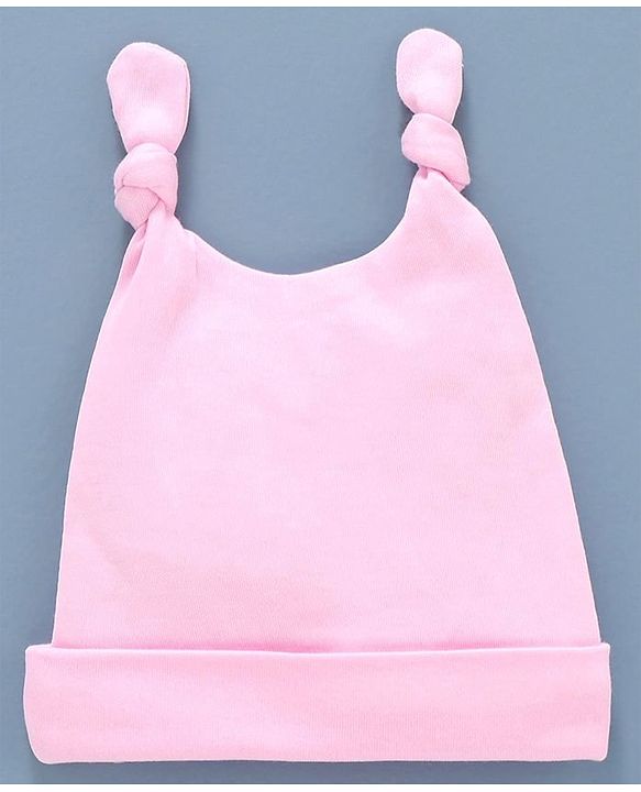 Babyhug 100% Cotton Printed Cap Pink  - Diameter 9.5 cm