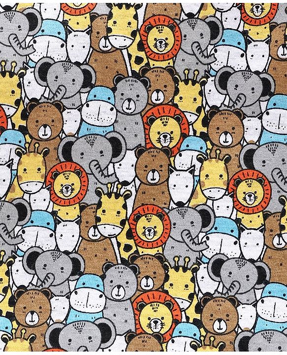Babyhug Doctor Sleeves Tee Friends Print - Grey & Multicolor