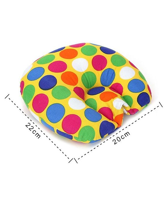 Babyhug Cotton Baby Pillow Polka Dot Print - Yellow