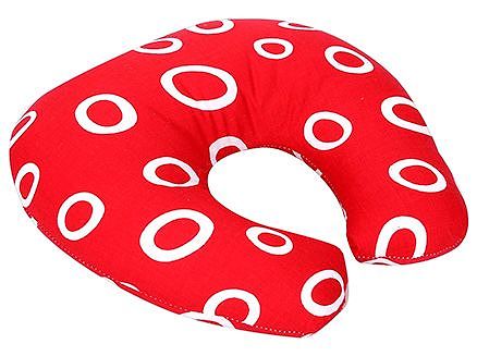 Babyhug Cotton Baby Pillow with Neck Support Circle Print - Red