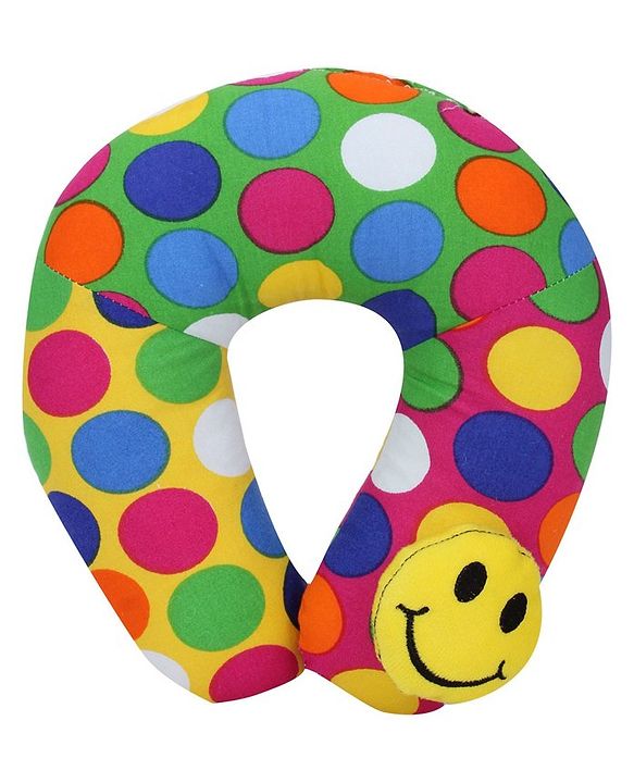 Babyhug Cotton Neck Protector Pillow with Motif - Smiley