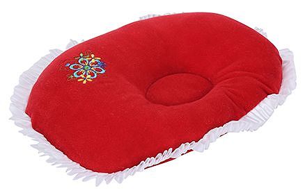 Babyhug Velour Baby Pillow Oval Shape - Red