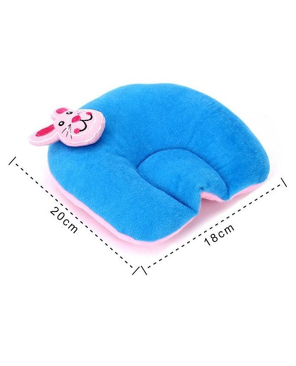 Babyhug Velour Shape Supporter Pillow Bunny Motif  - Blue