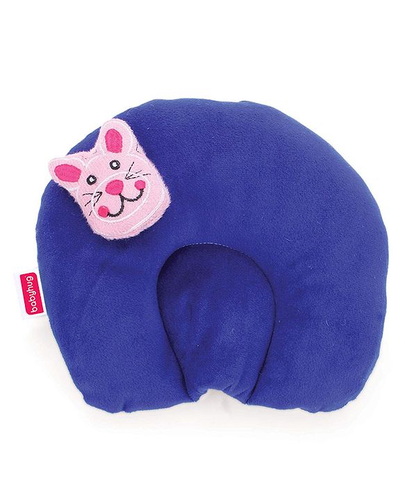 Babyhug Velour Shape Supporter Pillow Bunny Motif  - Blue