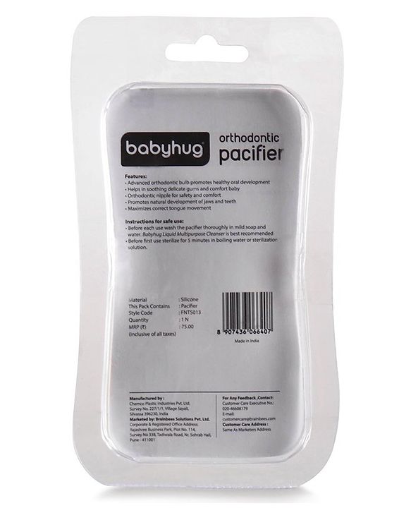 Babyhug Orthodontic Pacifier - White