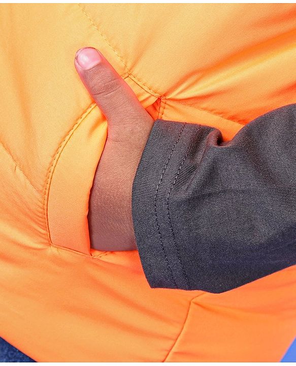 Babyhug  Sleeveless Hooded Jacket - Orange