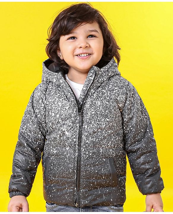 Babyhug Full Sleeves Hooded Padded Winter Jacket - Grey