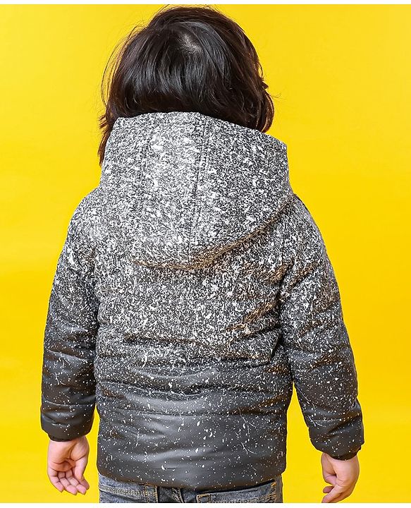 Babyhug Full Sleeves Hooded Padded Winter Jacket - Grey