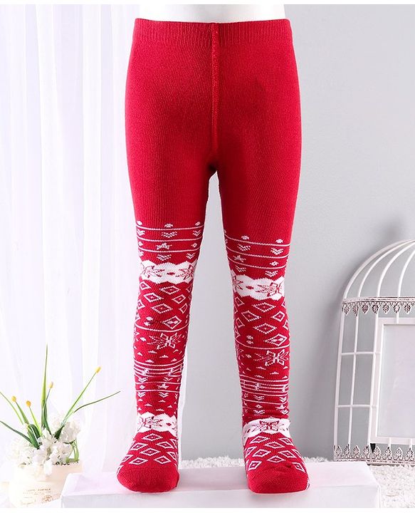 Cutewalk By Babyhug Anti-Bacterial Footed Tights - Red