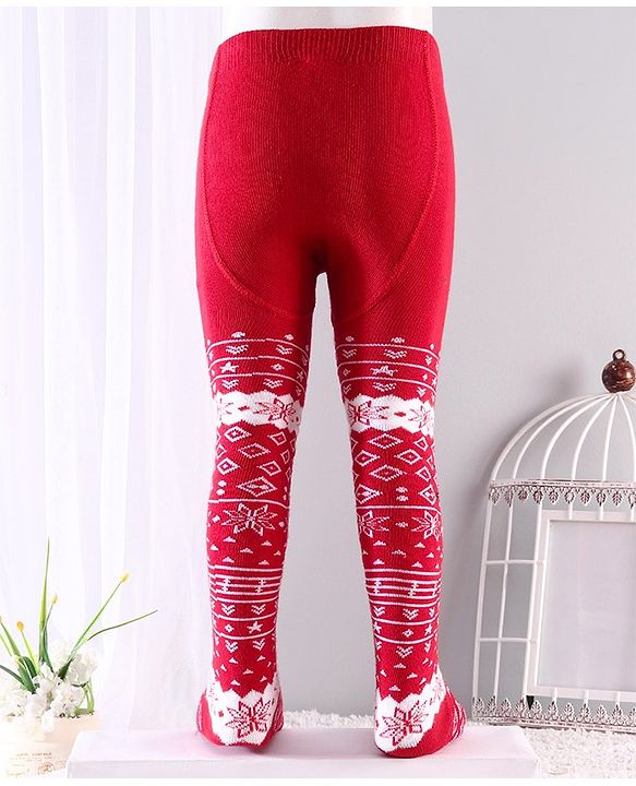 Cutewalk By Babyhug Anti-Bacterial Footed Tights - Red