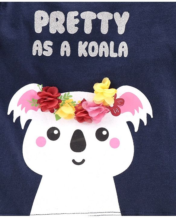 Babyhug Full Sleeves T-Shirt Pretty As Koala Print - Blue