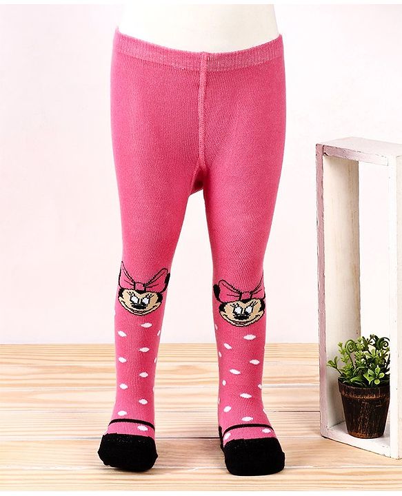Cutewalk by Babyhug Antibacterial Tights Minnie Mouse Design - Pink