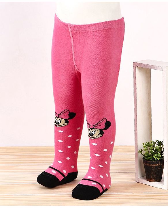 Cutewalk by Babyhug Antibacterial Tights Minnie Mouse Design - Pink