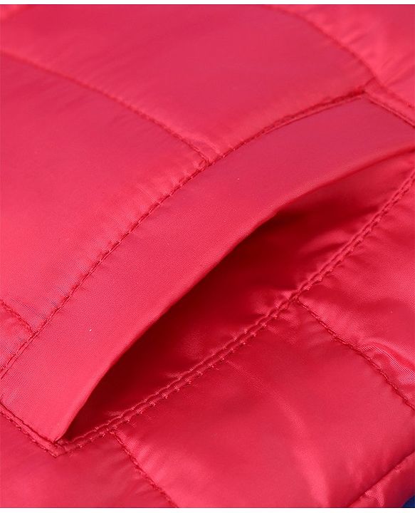 Babyhug Full Sleeves Hooded Padded Winter Jacket Basketball Patch - Red - 6-9M Red