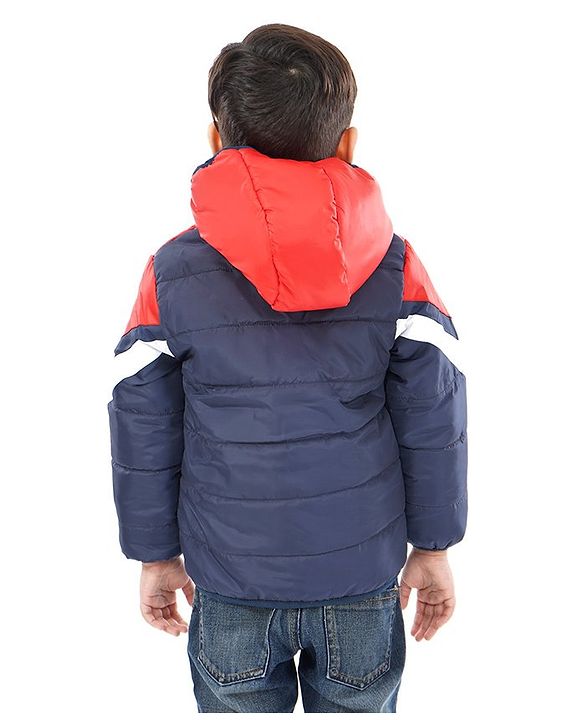 Babyhug Full Sleeves Jacket Adventure Patch - Red Blue