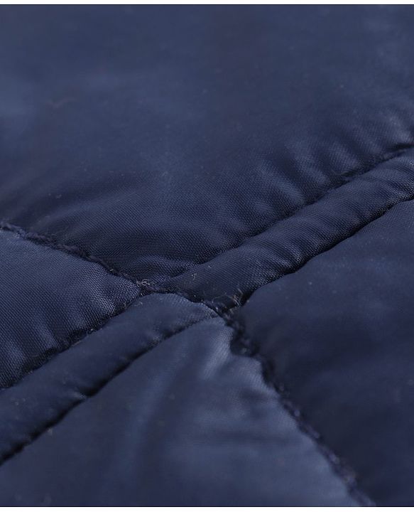 Babyhug Full Sleeves Padded Jacket with  Doll Jacket Bunny Patch - Navy