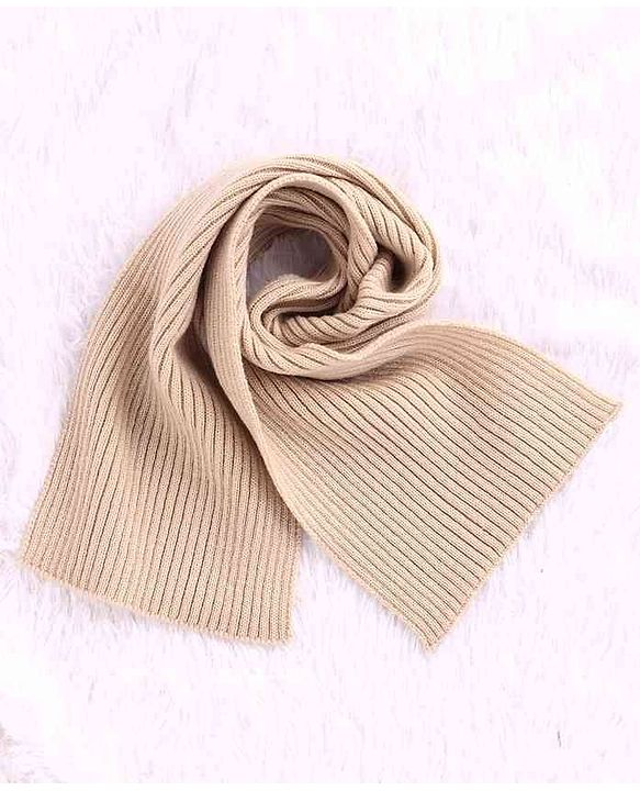 Babyhug Woolen Cap & Muffler Set Tiger Patch Beige -  Diameter 10.5 cm
