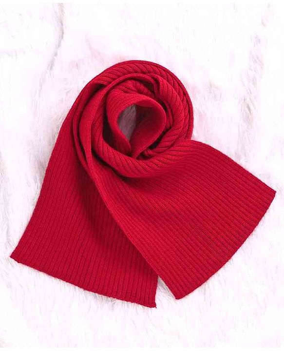 Babyhug Woolen Cap & Muffler Set Tiger Patch Red -  Diameter 10.5 cm - NB Red