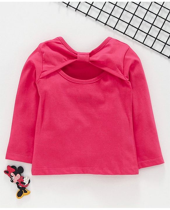 Babyhug Full Sleeves Top Minnie Mouse Print - Pink