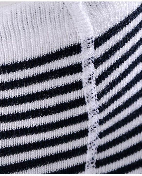 Cute Walk by Babyhug Anti-bacterial Striped Footed Tights - Navy Blue