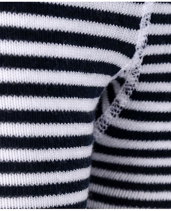 Cute Walk by Babyhug Anti-bacterial Striped Footed Tights - Navy Blue