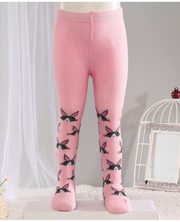 Cute Walk by Babyhug Anti-bacterial Footed Tights Kitty Design - Pink