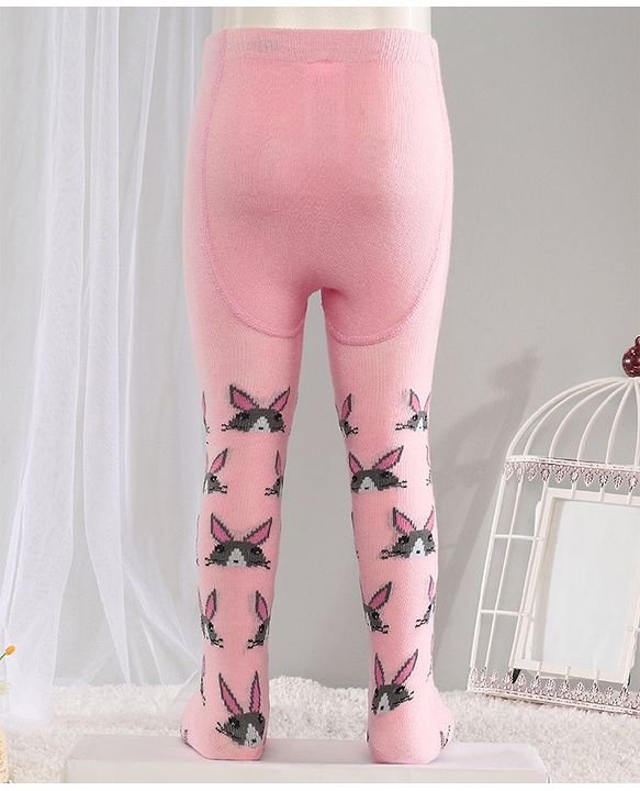 Cute Walk by Babyhug Anti-bacterial Footed Tights Kitty Design - Pink