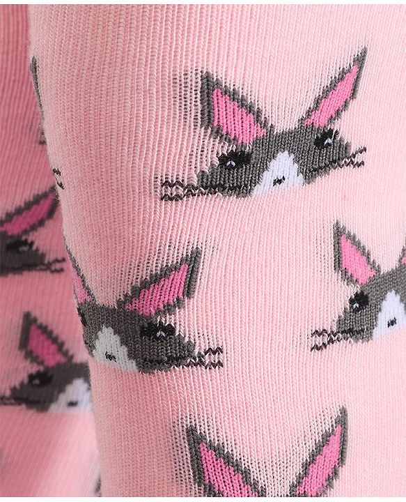 Cute Walk by Babyhug Anti-bacterial Footed Tights Kitty Design - Pink