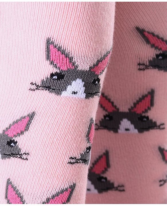 Cute Walk by Babyhug Anti-bacterial Footed Tights Kitty Design - Pink