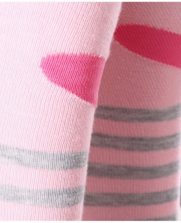 Cute Walk by Babyhug Anti-bacterial Footed Tights Heart Design - Pink