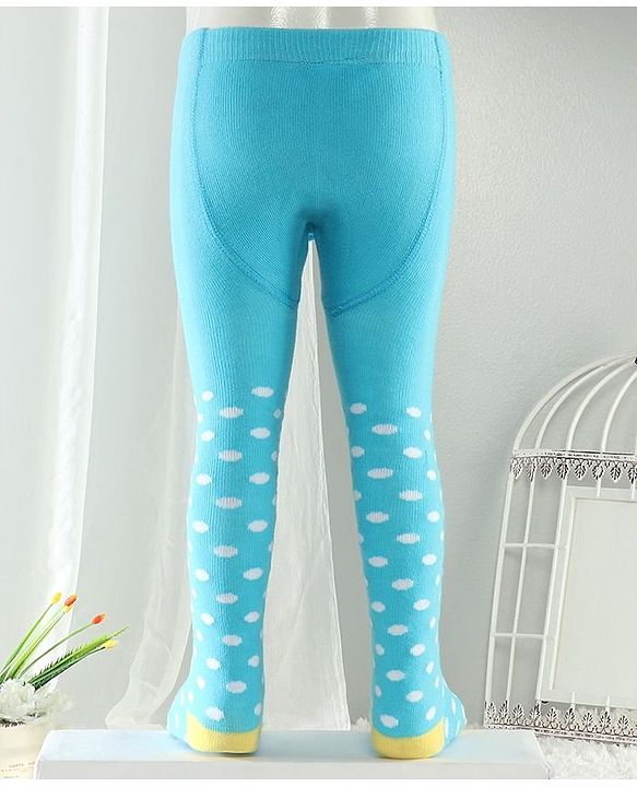Cutewalk By Babyhug Anti-Bacterial Footed Tights Polka Dots Design - Blue