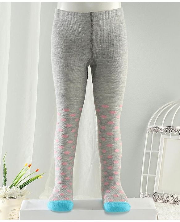 Cutewalk By Babyhug Anti-Bacterial Footed Tights Polka Dots Design - Grey
